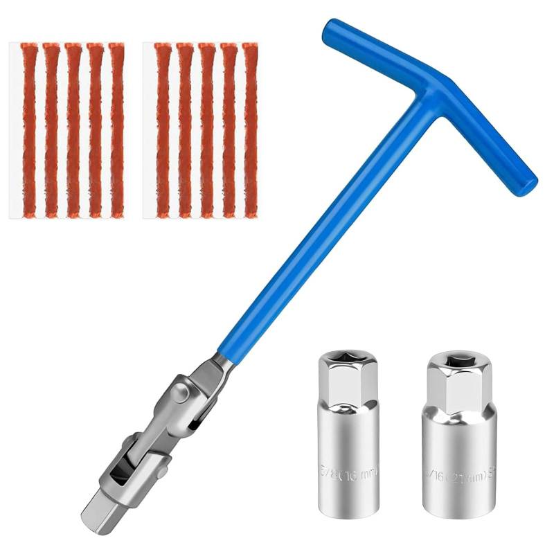 Dyiouxin Zündkerzenschlüssel Satz,T-Griff Zündkerzen Steckschlüssel,Zündkerzenschlüssel Universal,Zündkerzen Entferner Werkzeug,16 mm /21mm Zündkerzenschlüssel Set,T-Bar-Steckschlüssel,Kerzenschlüssel von Dyiouxin