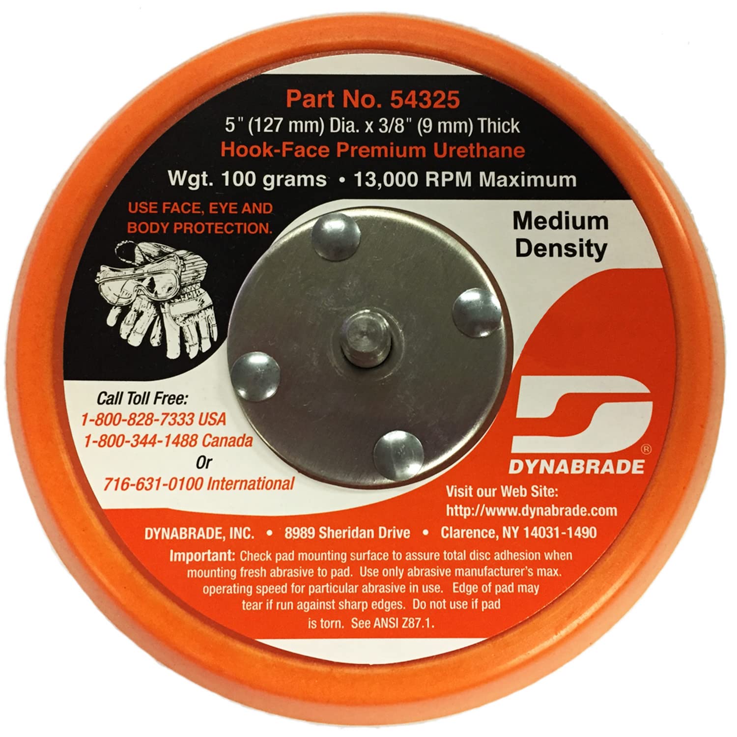 Dynabrade 54325 Non-Vacuum Disc Pad, Orange von Dynabrade