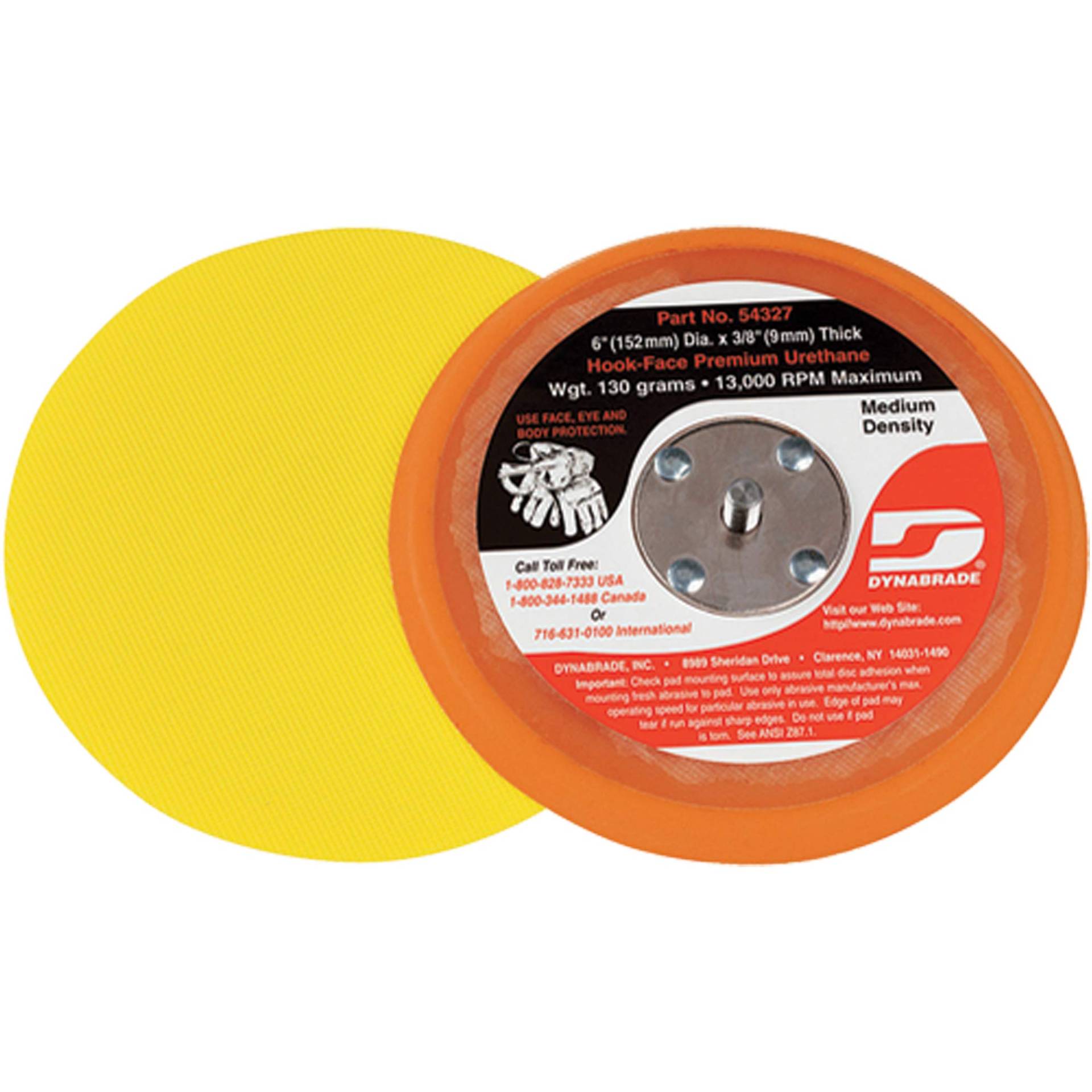 Dynabrade 54327 Non-Vacuum Disc Pad, Orange von Dynabrade