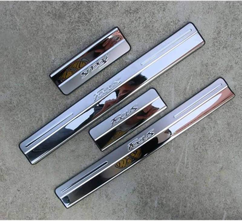 4 StüCk Edelstahl Einstiegsleisten Pedal Aufkleber,für Ford Focus 2 mk2 2005 2006 2007 2008 2009 2010 2011.Edelstahl Türschwelle Scheuerschutz, Pedal Schützen von Dynamic Parts Quality Car Spares