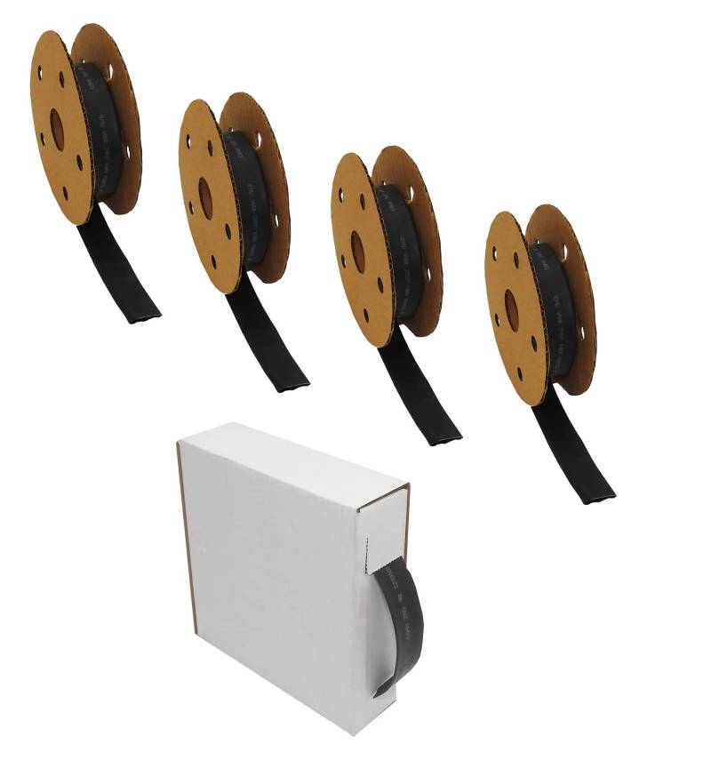 Schrumpfschlauch Sortiment Set Kabelverbinder 2:1 schwarz Isolierschlauch Wärmeschrumpfschläuche-Set mit 4x4m Rolle 4 Größen 3-5-7-13mm von Dynamic24