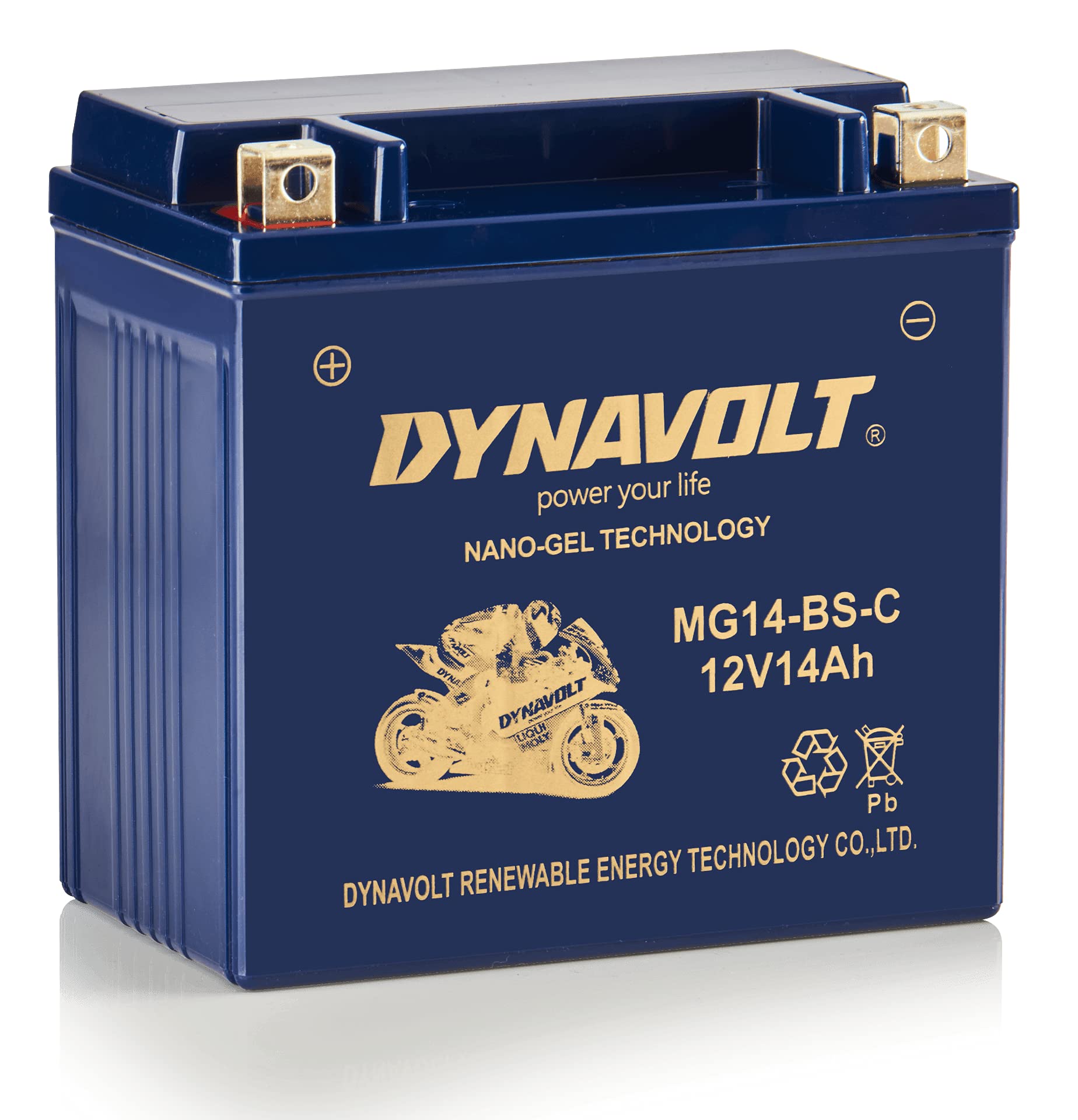 DYNAVOLT - NANO-GEL MG14-BS-C Motorradbatterie 12V 14Ah 315A. Ersetzt YTX14-BS. Wartungsfreie Motorradbatterien mit Nano-Gel-Technologie. Ideal für Rennmotorräder DYNAVOLT - NANO-GEL MG14-BS-C Motorradbatterie 12V 14Ah 315A. Ersetzt YTX14-BS. Wartungsfreie Motorradbatterien mit Nano-Gel-Technologie. Ideal für Rennmotorräder von Dynavolt