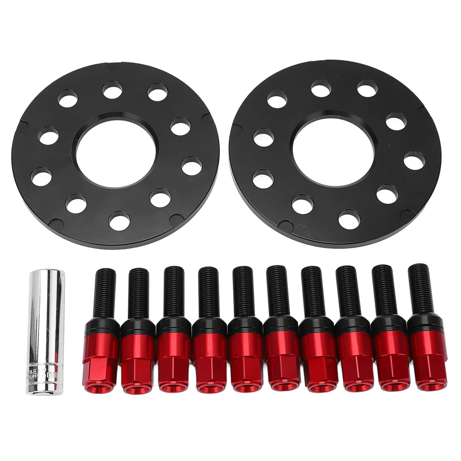 Dyocoag 2pcs 8 mm/0,31 Zoll Aluminiumlegierung Hub -Zentrum -Rad -Abstands -Adapter mit Bolzenersatz für 1997-2008 (Rot) von Dyocoag