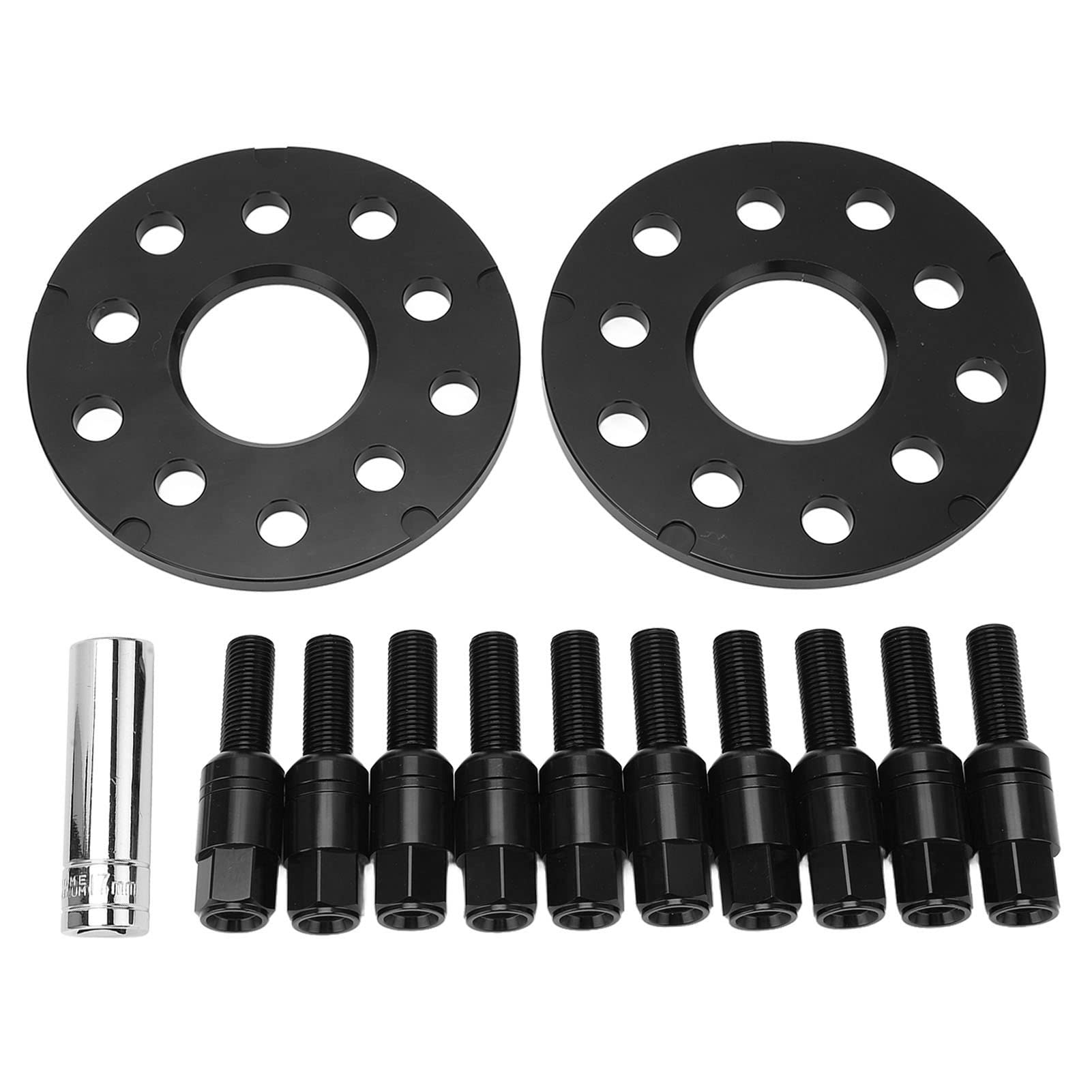 Dyocoag 2pcs 8 mm/0,31 Zoll Aluminiumlegierung Hub -Zentrum -Rad -Abstands -Adapter mit Bolzenersatz für 1997-2008 (Schwarz) von Dyocoag