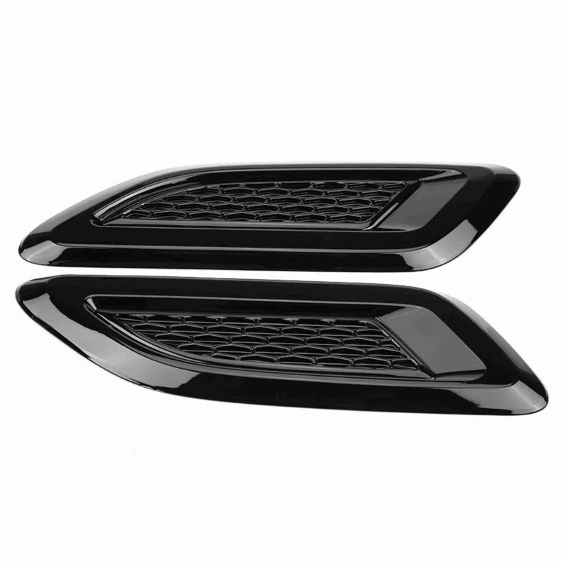 Dyocoag Außenhaube AIL Vent Outlet Wing Trim Premium Dekoratives Zubehör Evoque Leichte robuste Abs Material Selbstklebstoffdesign [Auto Seitenluftablagerung] (Vollschwarz) von Dyocoag