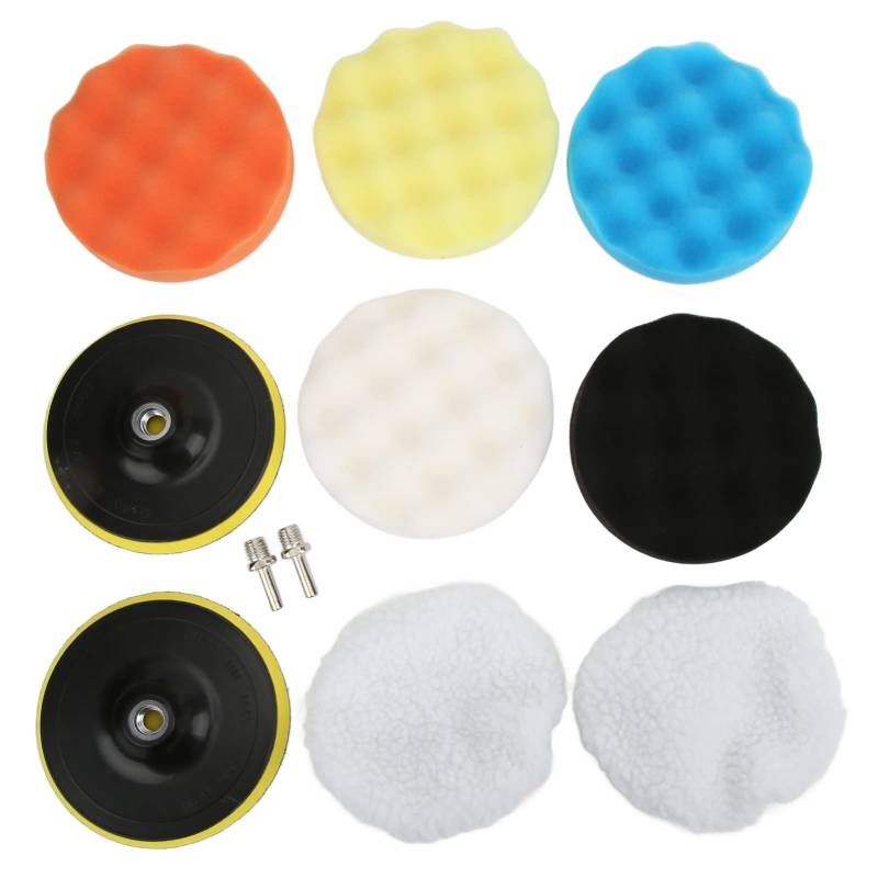 Dyocoag Buffing Schwamm Pad Bonnet Set Elektrische Politiker Wachsen, polierende Schaumstoffpolster für Auto RV Motorrad, 6 Zoll von Dyocoag