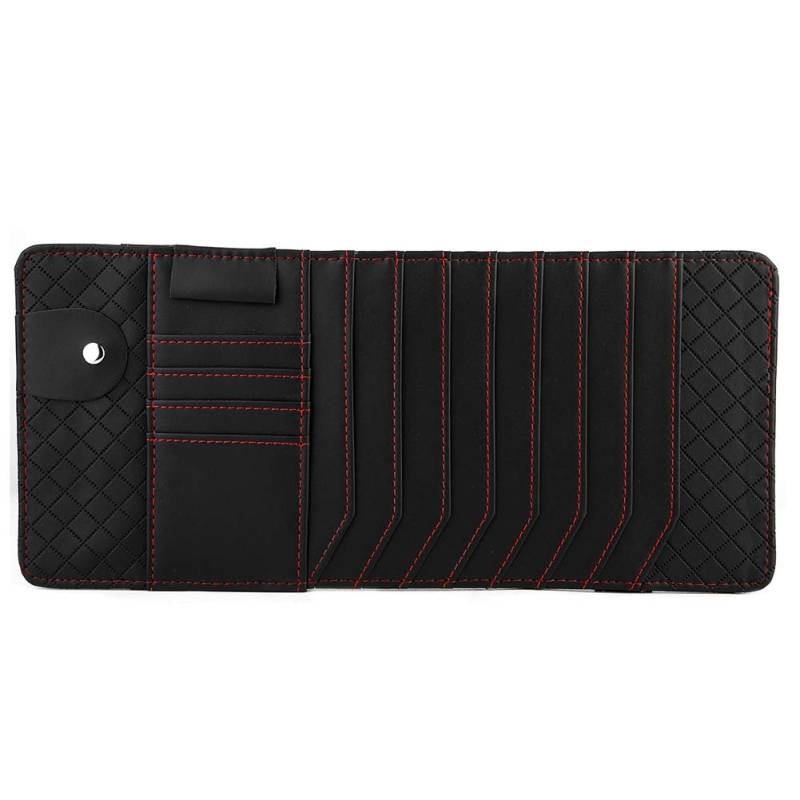Dyocoag Car Sun Visor CD Organizer Halter schwarzer PU Leder -Disc -Karten -Aufbewahrungsbeutel für Multi funktionale Reise von Dyocoag