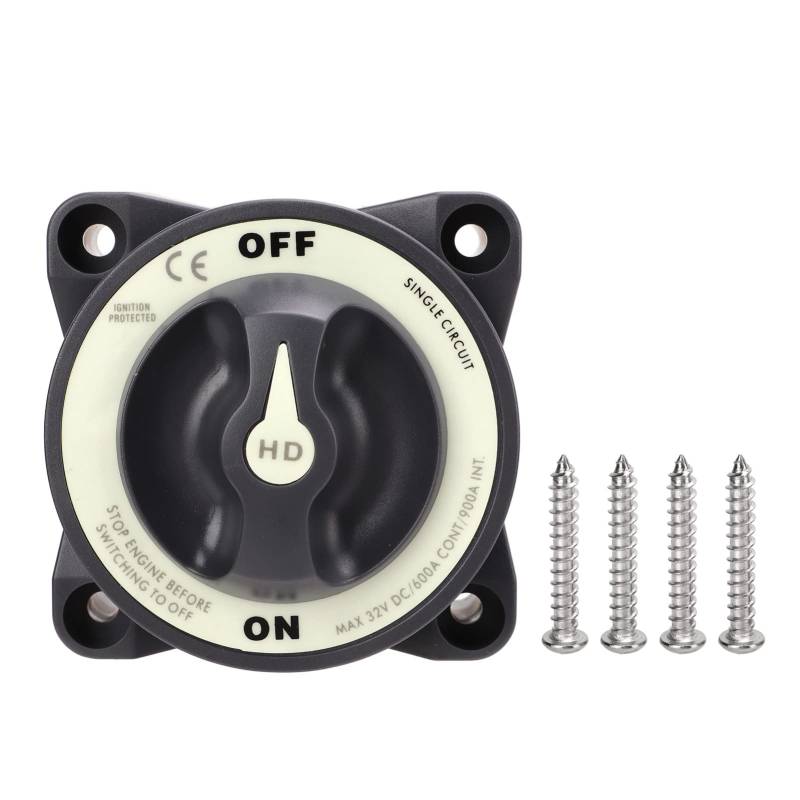 Dyocoag Marine Master Batterieschalter 600A 32V Einzelstromkreis Netzschalter Marine Boot RV von Dyocoag