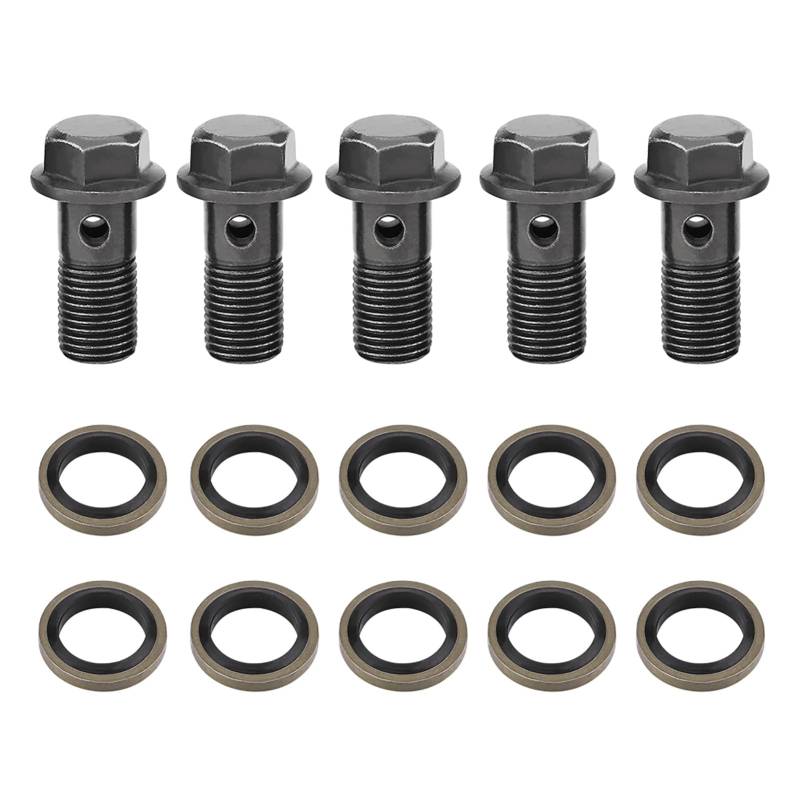 Dyocoag Motorrad Banjo Bolzen & Unterlegscheiben hochwertige rostlose Anti-5pcs M10 x1.25/m10 x 1,0 mm (M10 × 1,25 mm) von Dyocoag