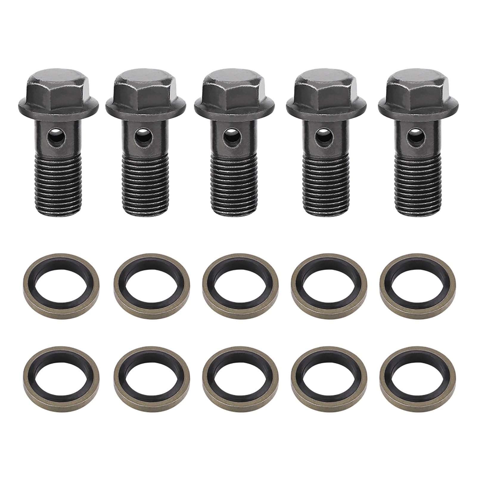 Dyocoag Motorrad Banjo Bolzen & Unterlegscheiben hochwertige rostlose Anti-5pcs M10 x1.25/m10 x 1,0 mm (M10 × 1 mm) von Dyocoag