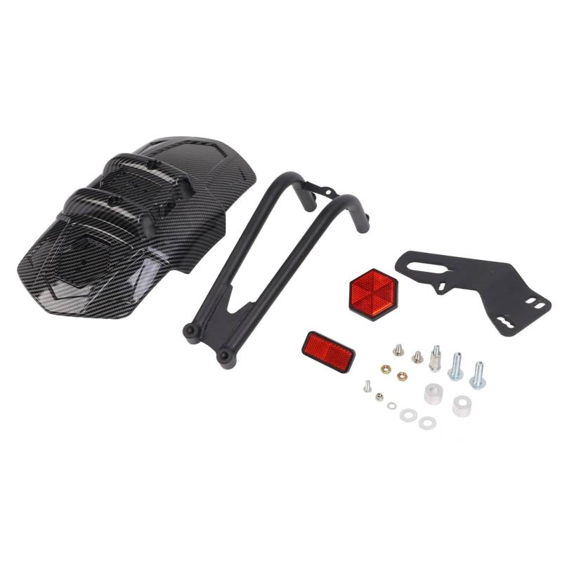 Dyocoag Motorrad-Hinterrad-Kotflügel, Carbonfaser-Stil, Spritzschutz, universelle Motorrad-Umrüstung für alle Wetterbedingungen von Dyocoag