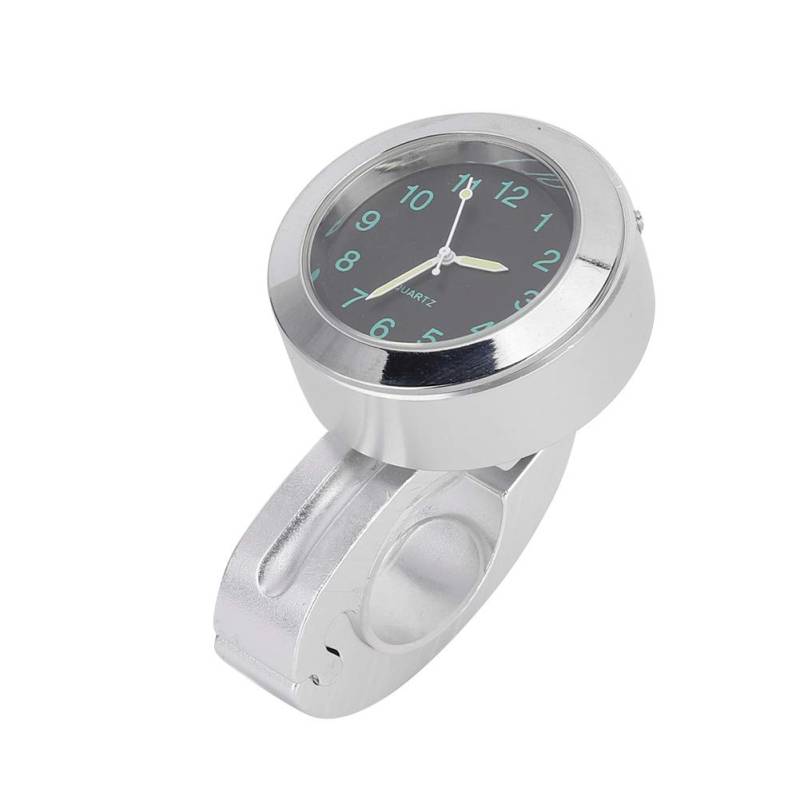 Dyocoag Motorrad -Lenker -Dial -Uhr -Uhr -Uhr -Schock -Proof -Aluminium -Legierung für einfache Installation Silber von Dyocoag