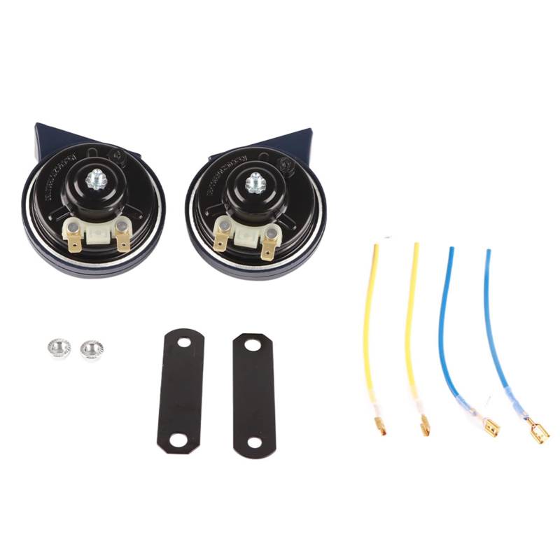Dyocoag Motorradautos Schneckenlautsprecher Horn HOGEN Dezibel Sound Warnung laut Abs Eisen DC12V Alle Motorräder Autos breit Installationsbereich Einfach Installation Universal BR von Dyocoag