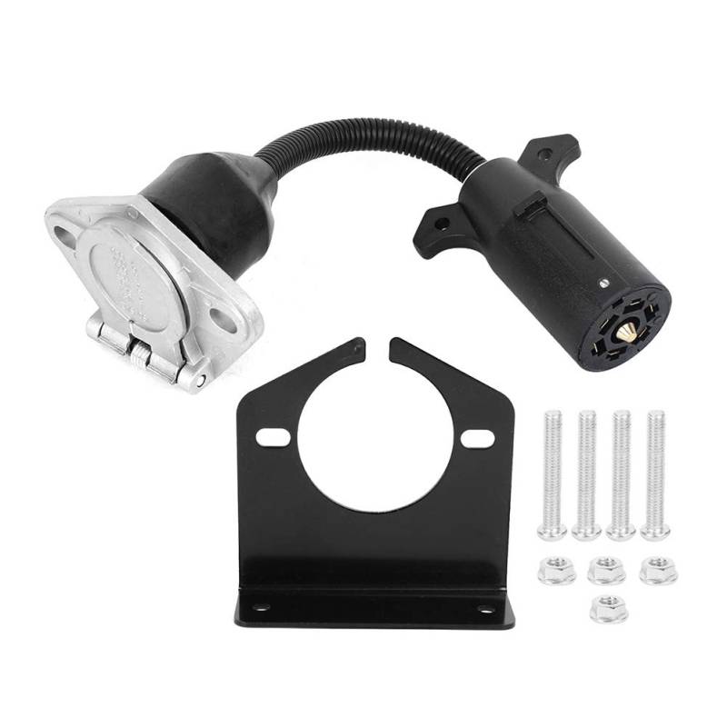 Dyocoag Universal 7 Flache Klinge bis 7 Runde Pin-Adapter RV Anhänger Halbscheifungsstraßenkonvertierungssocket-LKW-Anhänger Anschluss US-Typ US-am meisten Fahrzeug Stoßstange von Dyocoag