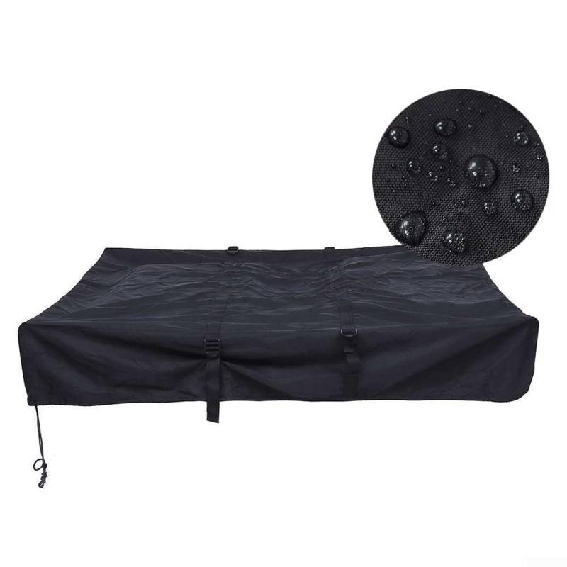 Sonnenfeste Dachzeltabdeckung, faltbar, 420D-Oxford-Stoff, Staubschutz, Wohnmobil-Abdeckung, 143 x 120 x 28 cm, Schwarz (Schwarz) von DystopiaWorld