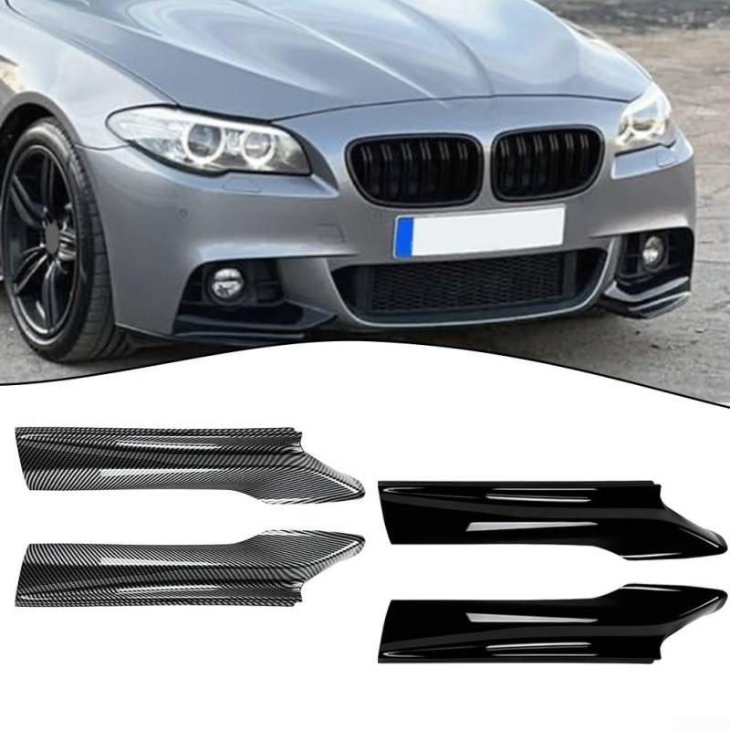 Stoßstange Seitenspoiler ABS Lippe Splitter Zierleiste für BMW 5er F10 F11 (Schwarz) von DystopiaWorld