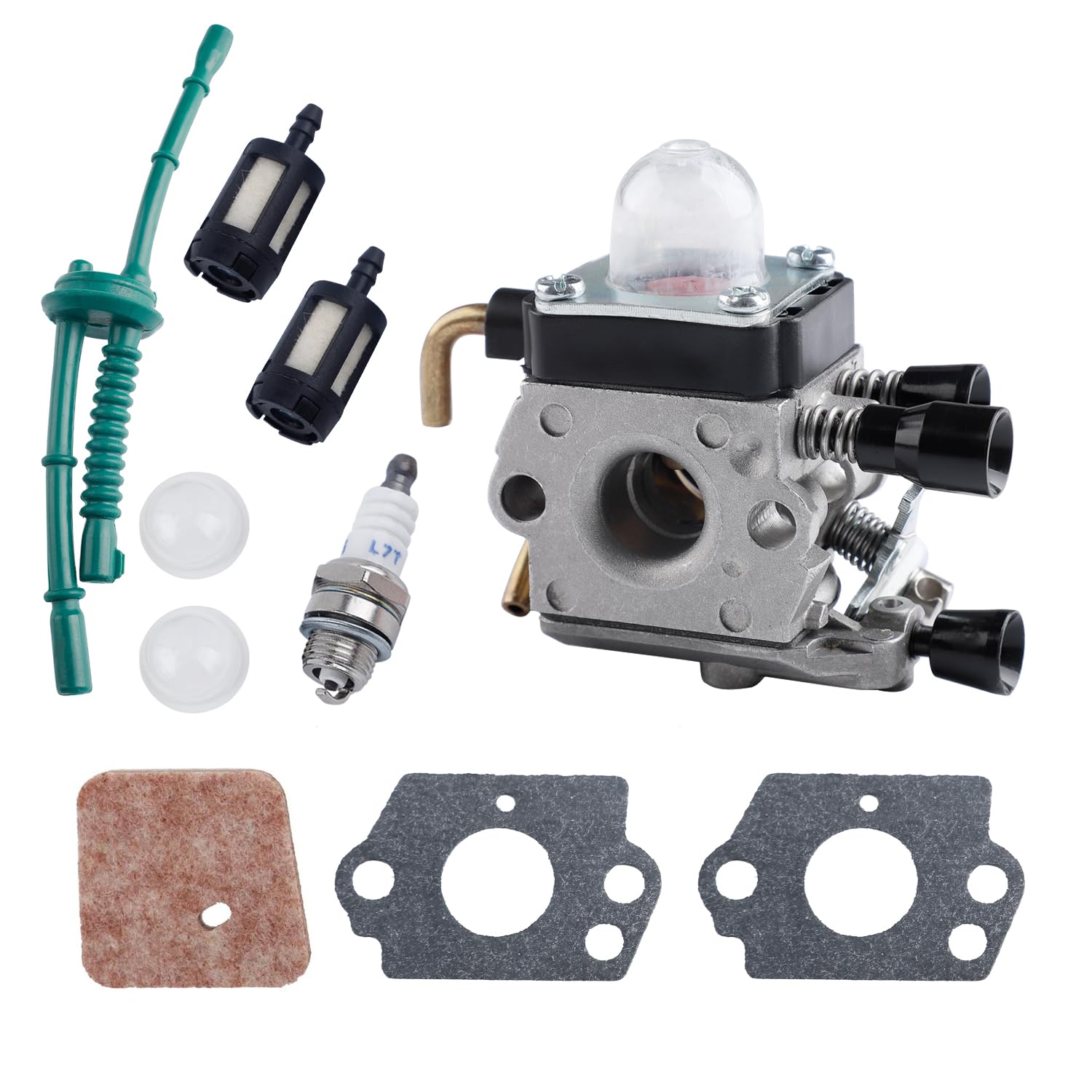 Vergasersatz für STIHL C1Q-S97 FS38 FS55R FS55 FS45 FS46 KM55R HL45 HS45 FS45L FS45C FS46C FS55C FS55RC FC55 Kompletter Satz Vergaserzubehör im Lieferumfang enthalten(10er-Set) von E-RFSEY