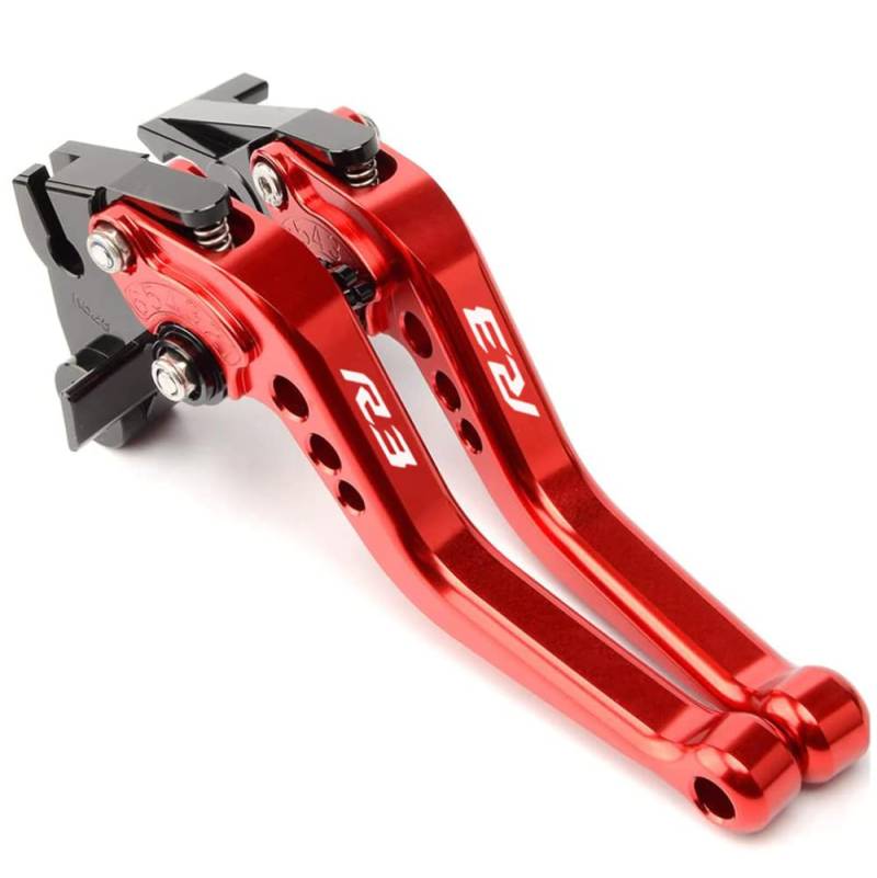 ESPEEDMTC Für Yamaha R3 YZF-R3/ Monster 2015-2023 modifizierte CNC-Aluminiumlegierung 6-Gang Aufwand sparen Einstellbarer kurzer Bremskupplungshebel Zubehör (Rot) von E-SPEEDMTC
