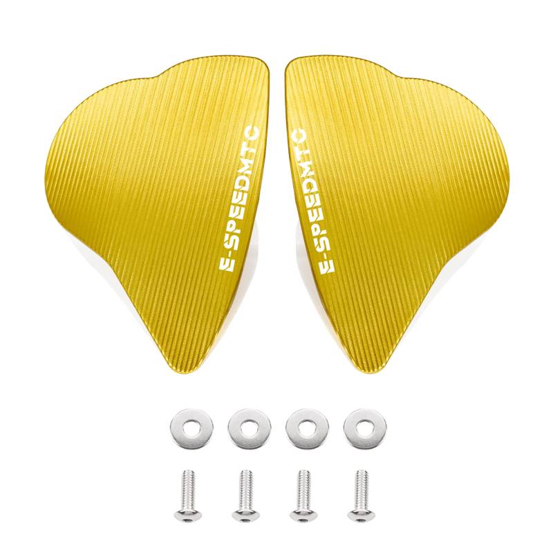 ESPEEDMTC Für Yamaha R6 R7 2017-2023 Seitenspiegel Loch Cap Spiegel Mount Abdeckung Rückspiegel Abdeckung Dekorative Windschutzscheibe Abdeckung CNC Aluminiumlegierung Zubehör Motorrad Teile (Gold) von E-SPEEDMTC