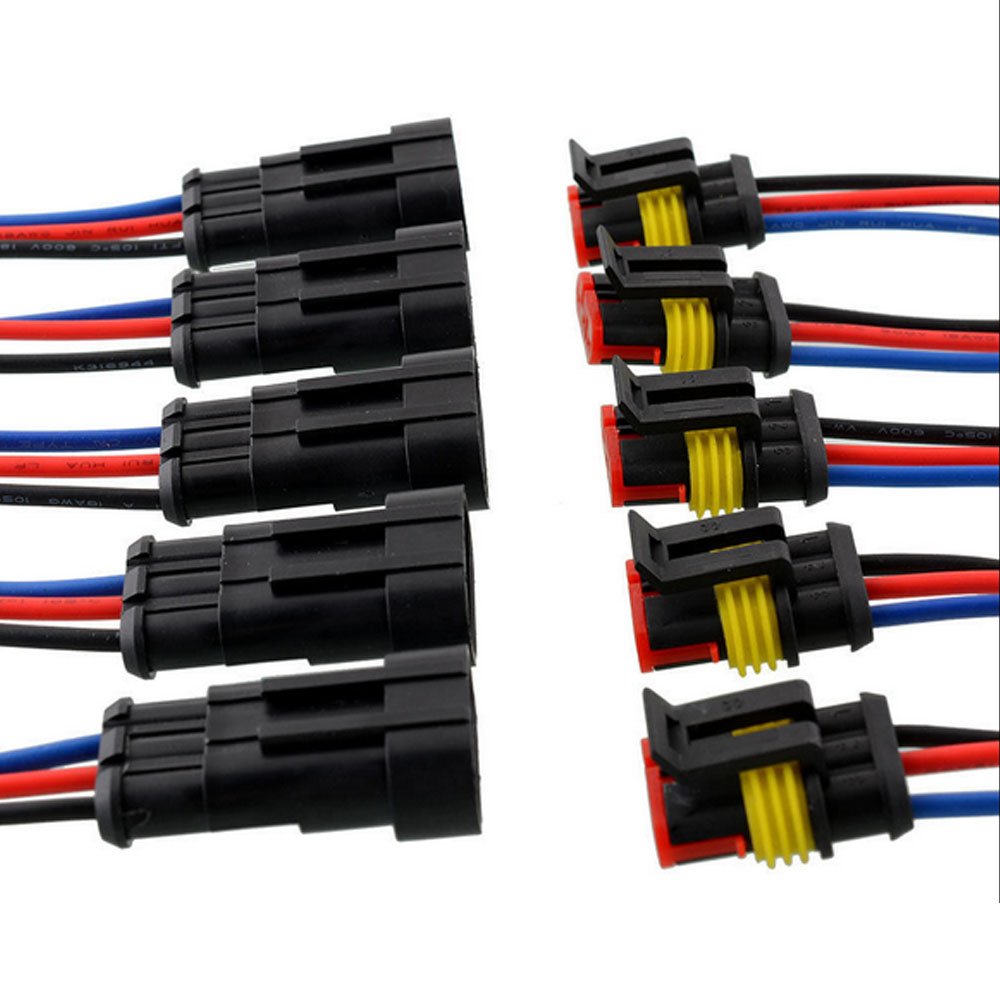 E Support™ 5Pcs 3-Polig Kabel Steckverbinder Stecker Wasserdicht Schnellverbinder KFZ LKW von ESUPPORT