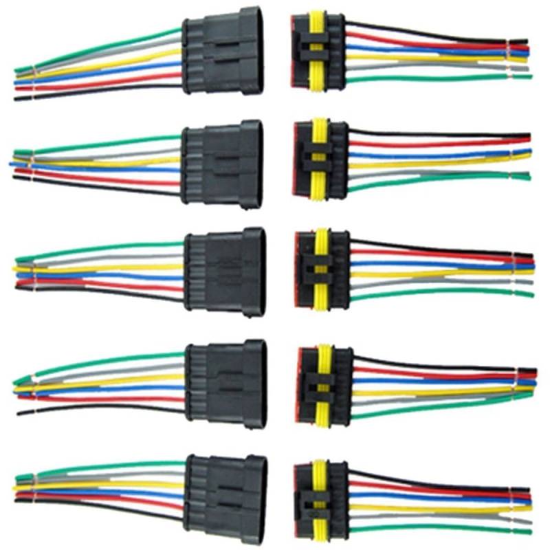 E Support™ 5Pcs 6-Polig Kabel Steckverbinder Stecker Wasserdicht Schnellverbinder KFZ LKW von ESUPPORT