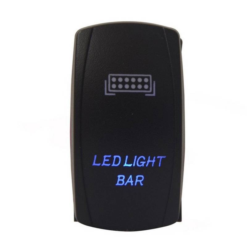 E Support 12V 24V Auto KFZ Licht Blau LED Lichtleiste Beleuchtet Wippenschalter Kippschalter Auto-Armaturenbrett Schalter Bar von ESUPPORT