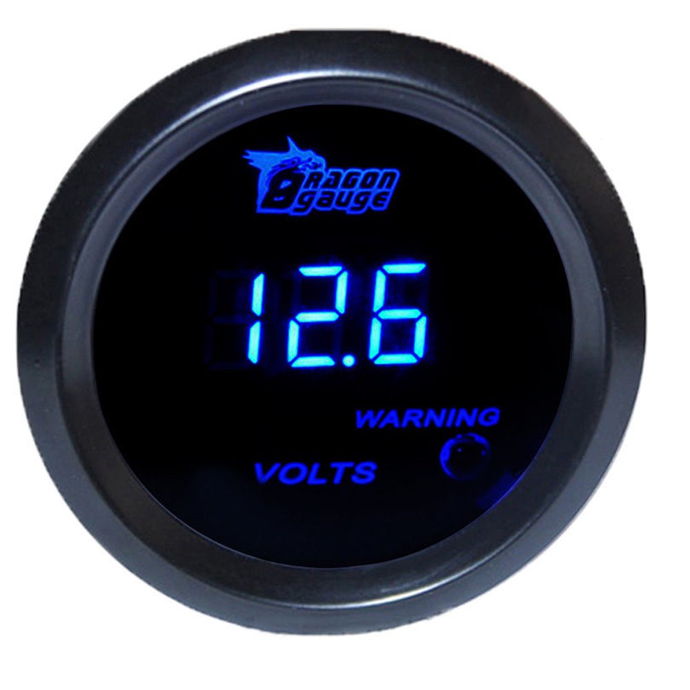 E Support™ 2" 52mm Auto KFZ Instrument Voltmeter Blau LED Anzeige Digital Batteriespannung von ESUPPORT