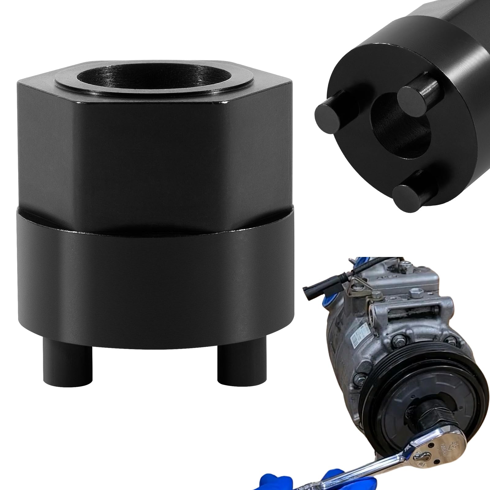 A/C-Kompressor-Kupplungsnaben-Entferner-Werkzeug 20mm für Antriebsnabe von kupplungslosen Denso-Kompressoren 5SE09C 5SE12C 5SEL12C 5SL12C 6SEL14C 6SEL16C 6SEU14C 6SEU16C 7SEU16C 7SEU17C A/C-Kompressor-Kupplungsnaben-Entferner-Werkzeug 20mm für Antriebsnabe von kupplungslosen Denso-Kompressoren 5SE09C 5SE12C 5SEL12C 5SL12C 6SEL14C 6SEL16C 6SEU14C 6SEU16C 7SEU16C 7SEU17C von E-cowlboy