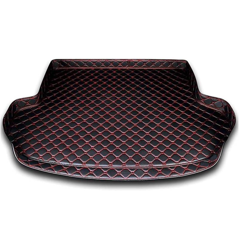 Auto Leder Kofferraummatten für Infiniti Q50L Q50L 2014-2020, Antirutschmatten Kofferraumschutz Teppiche, Kofferraumwanne Matten Autozubehör Mit Hoher Seiten, C/Black-Red von EABEAHZZ