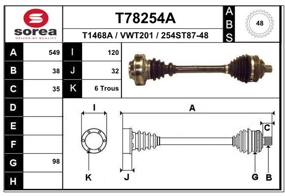 Antriebswelle EAI T78254A von EAI