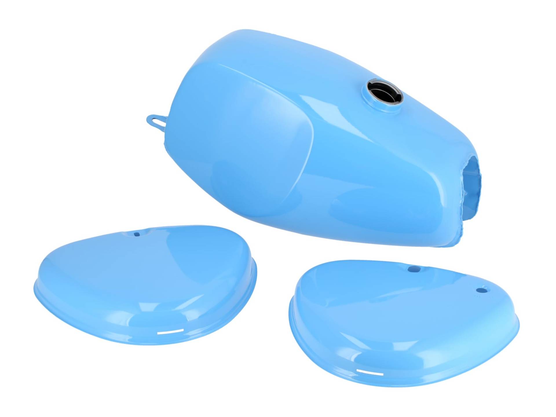 Set: Büffeltank + Seitendeckel, Hellblau RAL 5012 - für Simson S50 Set: Büffeltank + Seitendeckel, Hellblau RAL 5012 - für Simson S50 von EAO