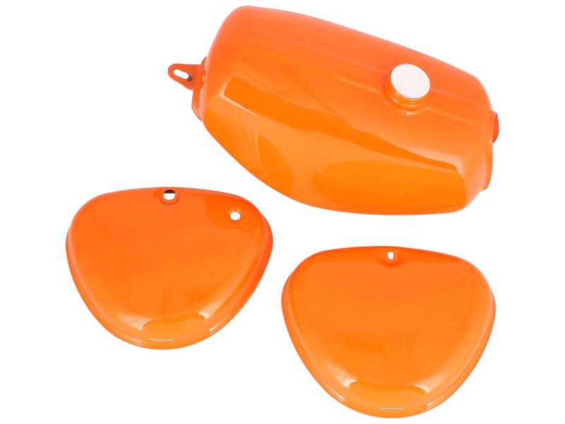 Set: Tank + Seitendeckel, Orange RAL 2004 - für Simson S50, S51, S70 von EAO