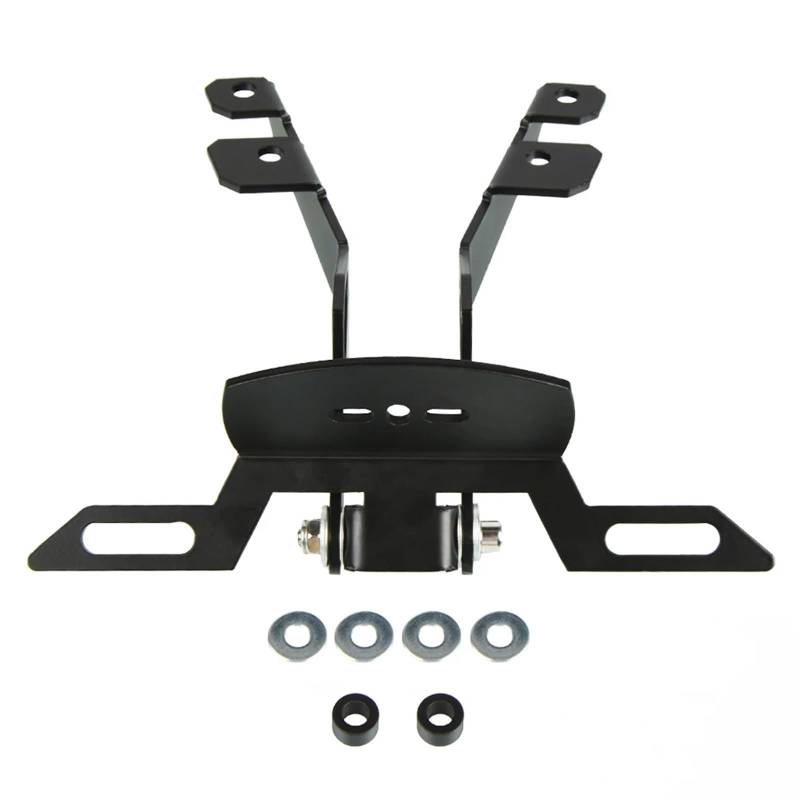 EASDTG Moto Rahmen Halter Kompatibel Mit Yamaha Für T-MAX 530 2017 2018 Motorrad-Kennzeichenrahmen, Kennzeichenhalter, Kennzeichenhalter Mit Licht(Black) von EASDTG