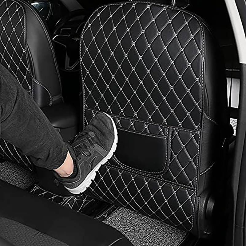 Auto Rücksitz Anti Kick Pad für Volvo V60 2018-2023, Wasserdichtes Schmutzabweisendes Innenzubehör Automobilinnenraum,B/blackbeige von EASHAN