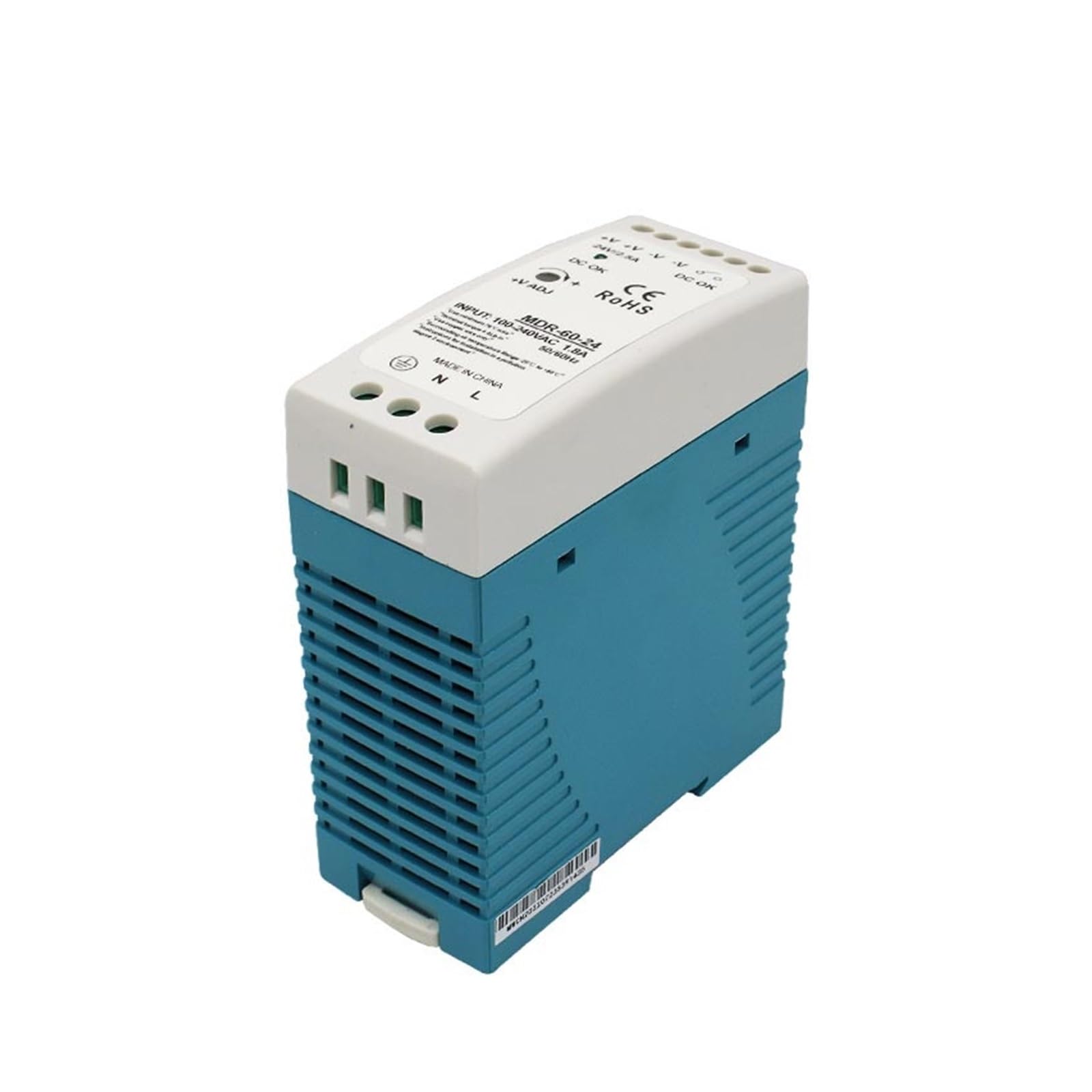 Geregelte Stromversorgung, 60 W DC 5 V 12 V 24 V 48 V Ausgangsspannung 1,25 A 2,5 A 5 A 10 A MDR-60 Schienen-Schaltnetzteil-Transformator(MDR-60-24V 2.5A) von EBAYTV