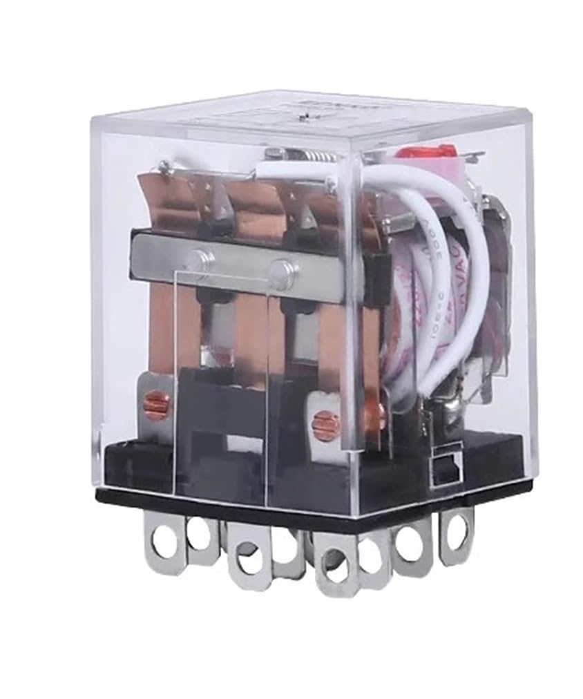 Motorschütze, 5 STÜCKE HH63P Kleine Spule Allmeine Elektromagnetische Zwischenrelais 10A 3NO-3NC LY3NJ 11-polir Schalter DC 12/24 V AC Relais 12 V(DC (5Pcs),12V With Base) von EBAYTV