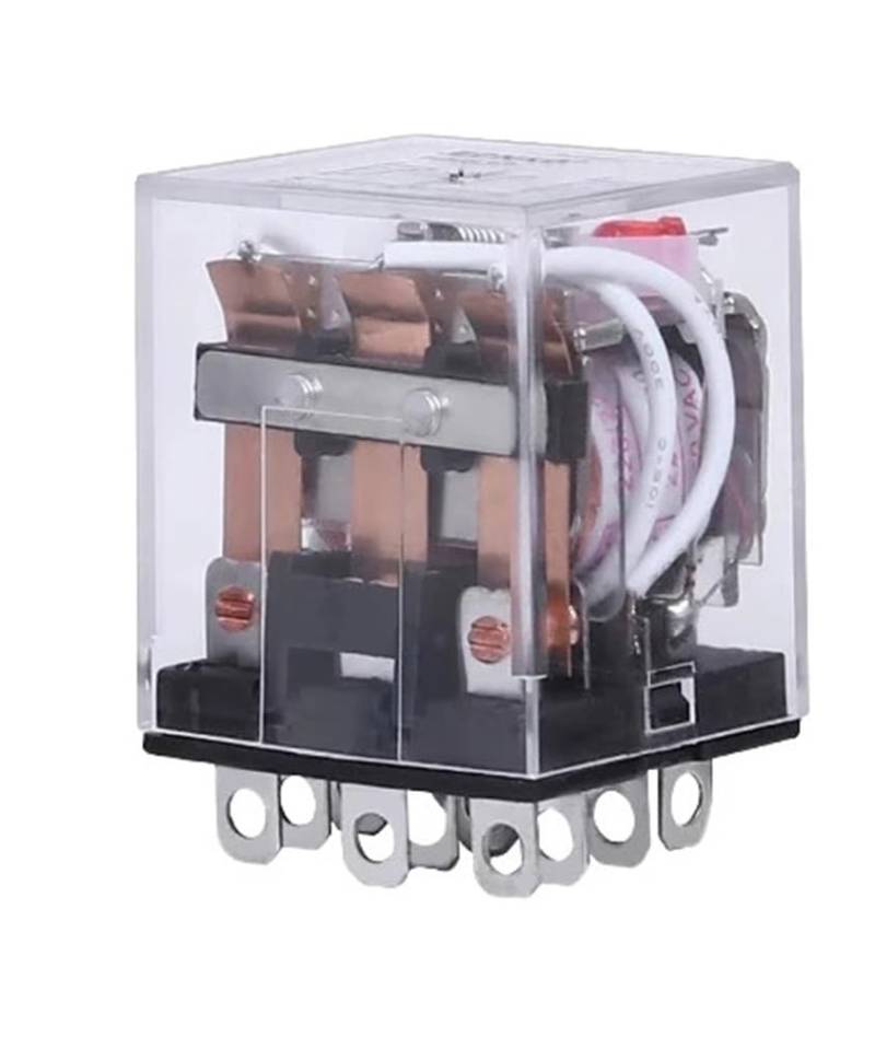 Motorschütze, 5 STÜCKE HH63P Kleine Spule Allmeine Elektromagnetische Zwischenrelais 10A 3NO-3NC LY3NJ 11-polir Schalter DC 12/24 V AC Relais 12 V(DC (5Pcs),12V With Base) von EBAYTV