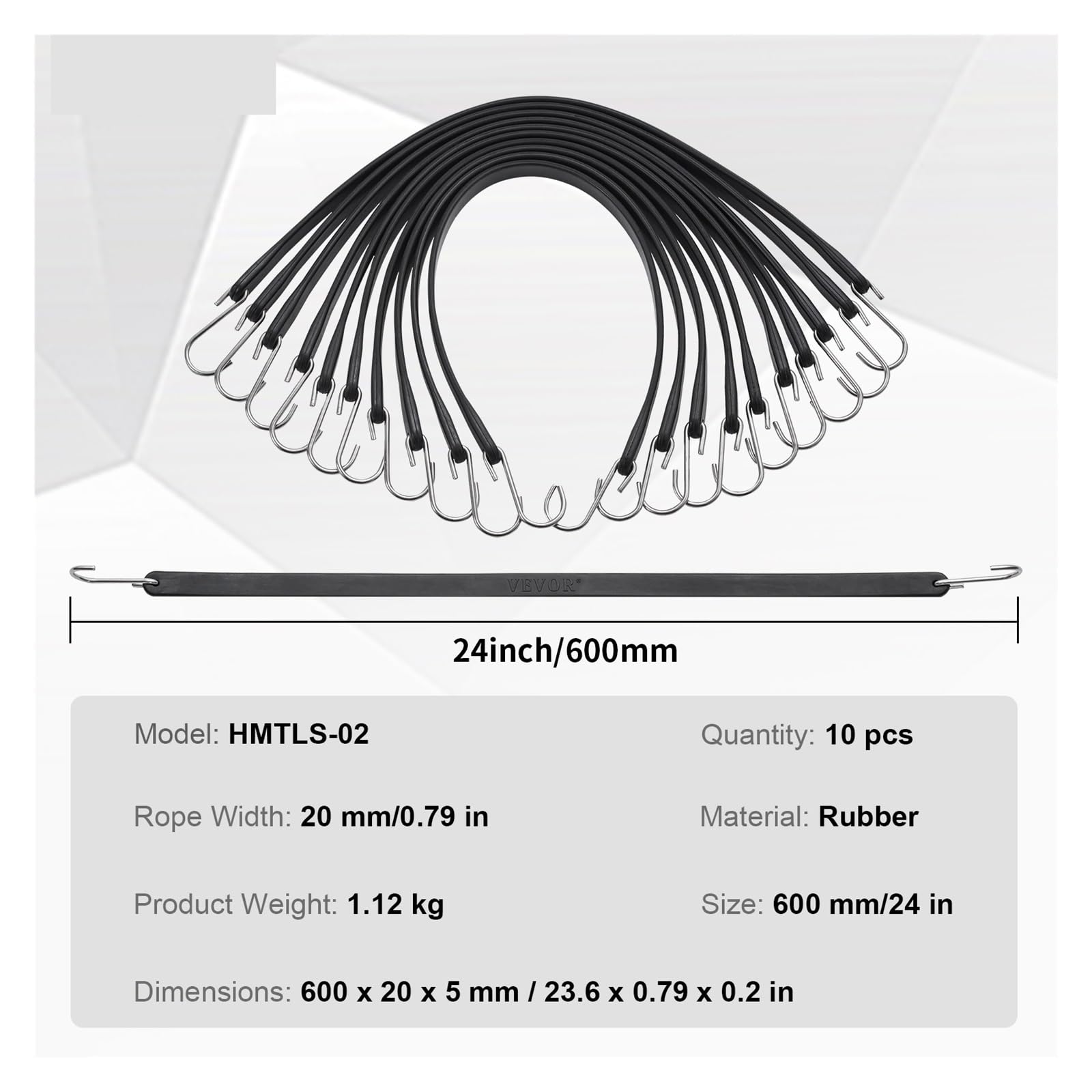 Ratschengurte, 10/50 Stück elastische Bune-Schnüre, strapazierfähi päckgurte, Seil mit S-Haken aus Stahl, Zelt- und Outdoor-Zubehör for Frachtplanen(24inch 10pcs) von EBAYTV