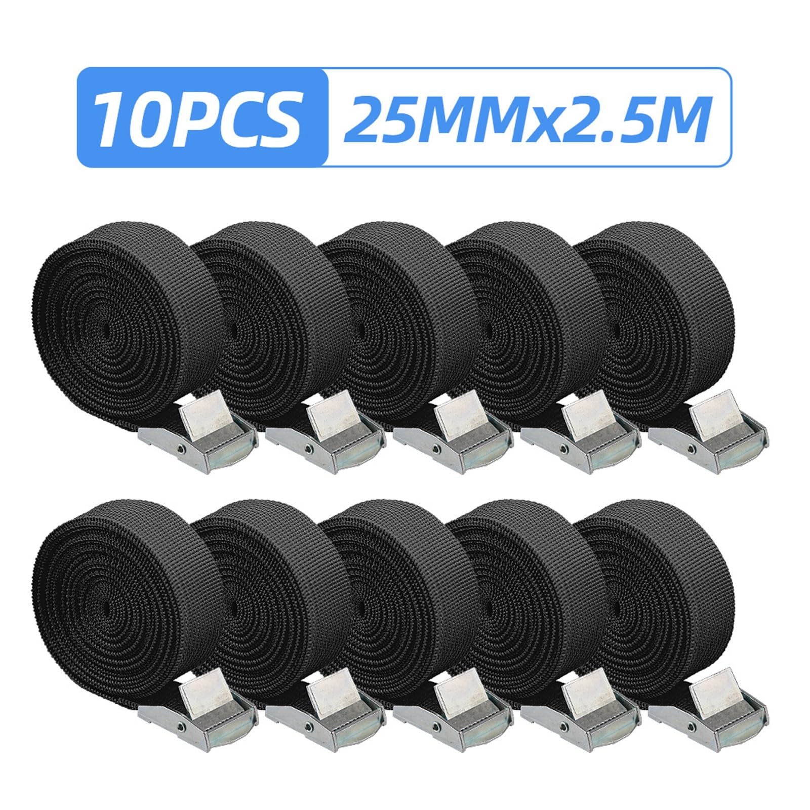 Ratschengurte, 10 Stück Wiederverwendbare Zurrgurte mit Schnallen (rostfreie Legierung), Verstellbarer Spanngurt mit Nockenschnalle(30-50cm) von EBAYTV