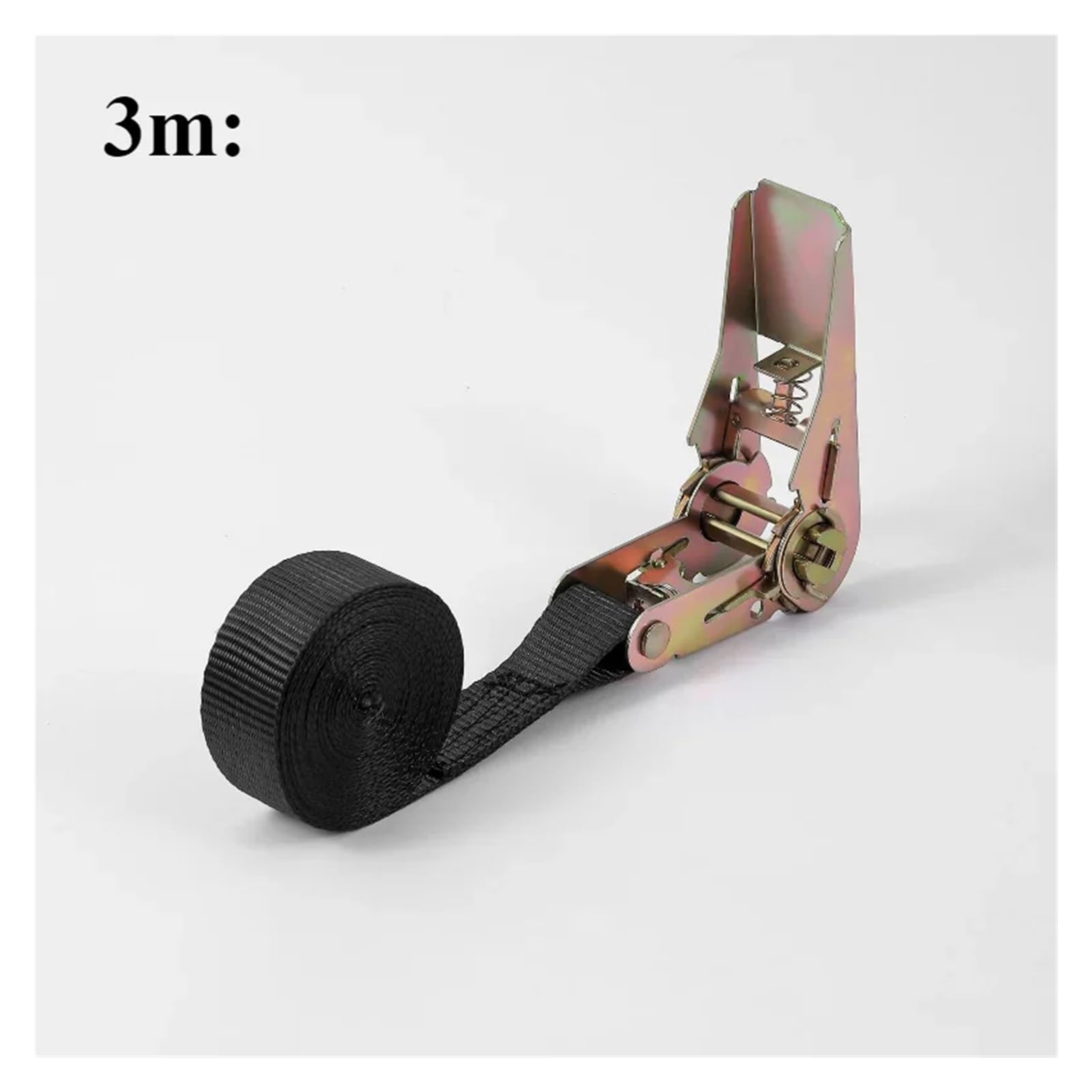 Ratschengurte, 1m/3/5m Frachtgurt Ratschenspanner Frachtwan Festspanner Festziehen Seil for päck Waren Transport Outdoor Camping(Black 3m) von EBAYTV