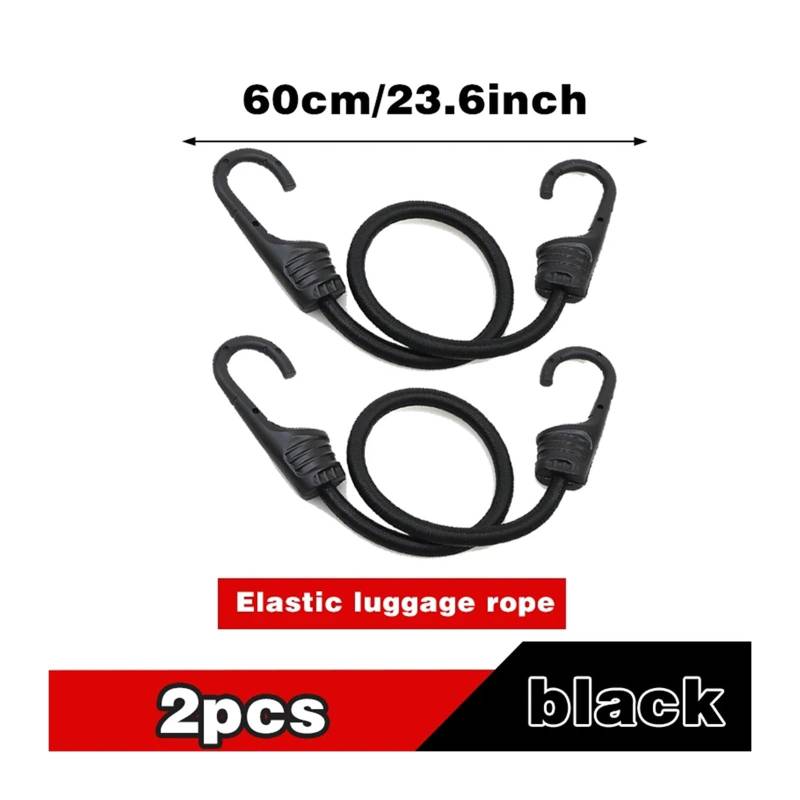 Ratschengurte, 2/4/6Pcs Elastizität Haken Seil Elastische päck Seil Motorrad Fracht Strap päck Bündel Elastische Befestigung Buchse Werkzeug Elast(60cm Black 2pcs) von EBAYTV