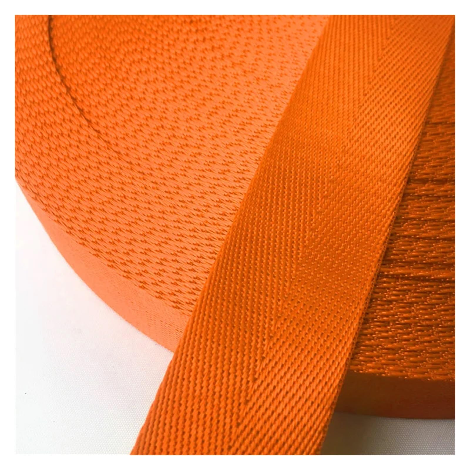 Ratschengurte, 2 Meter 1" (25 mm) Hochwertiges Gurtband aus Nylon mit Fischgrätenmuster, Rucksack-Umreifung, Nähtasche, Gürtelzubehör(Orange) von EBAYTV