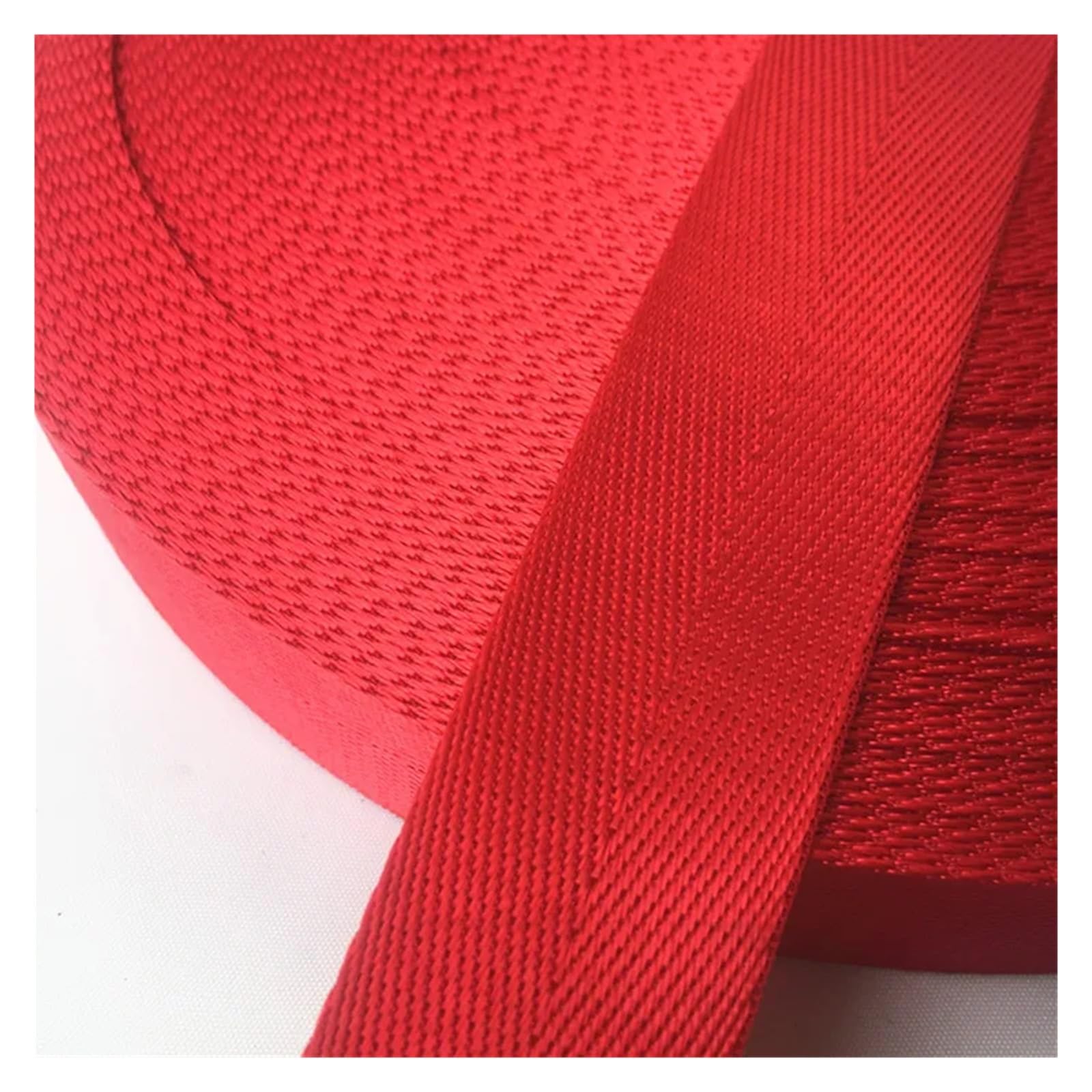 Ratschengurte, 2 Meter 1" (25 mm) Hochwertiges Gurtband aus Nylon mit Fischgrätenmuster, Rucksack-Umreifung, Nähtasche, Gürtelzubehör(Rood) von EBAYTV