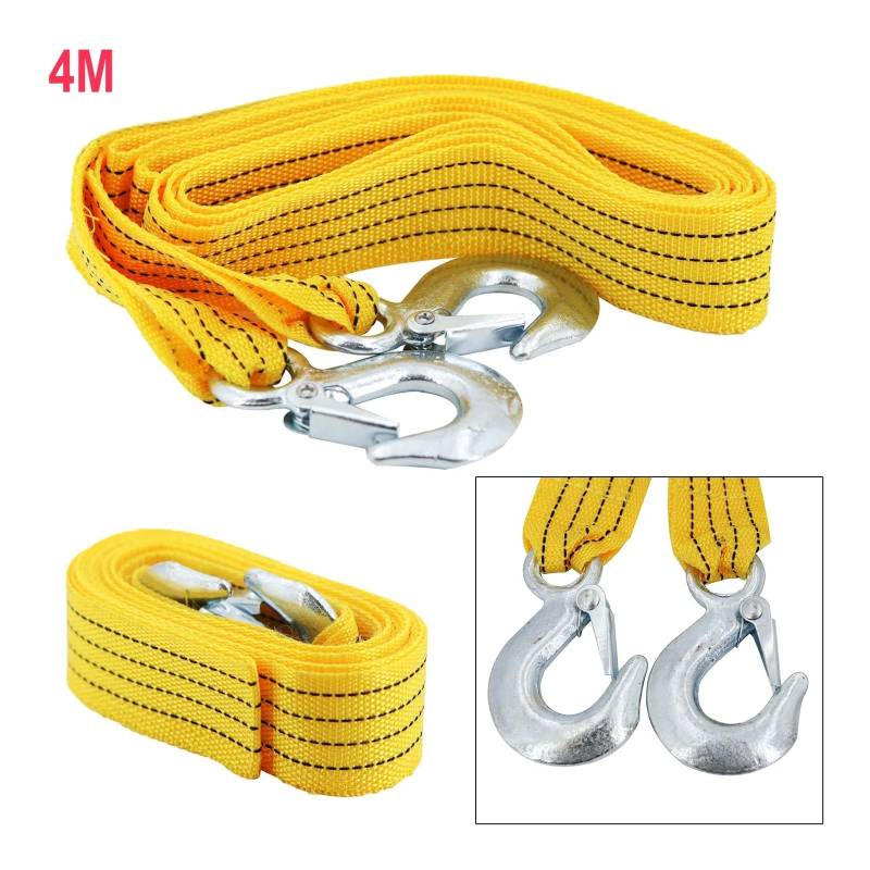 Ratschengurte, 4M Heavy Duty 3 Tonnen Auto Abschleppkabel Abschleppseil Gurt Haken Van Straße Recovery Tool Zubehör von EBAYTV