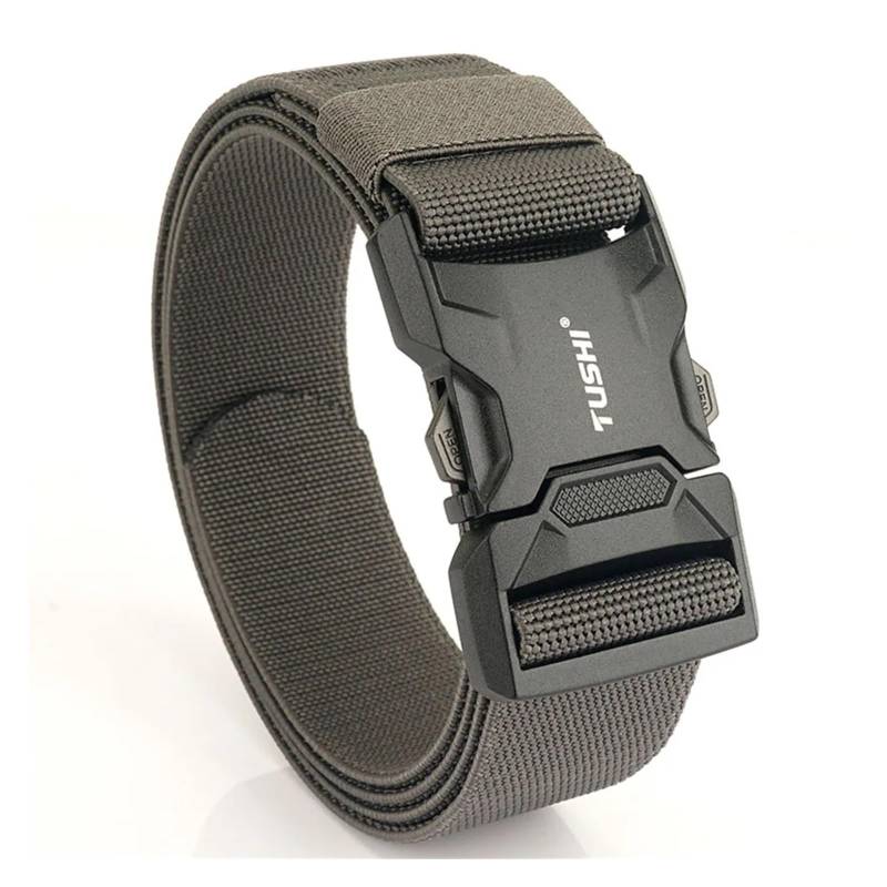 Ratschengurte, Aluminiumlegierung Schnellverschluss Steckbare Schnalle Elastische Gürtel Langlebiger Taktischer Gürtel Cowboy Outdoor Gürtel(Elastic-Grey) von EBAYTV