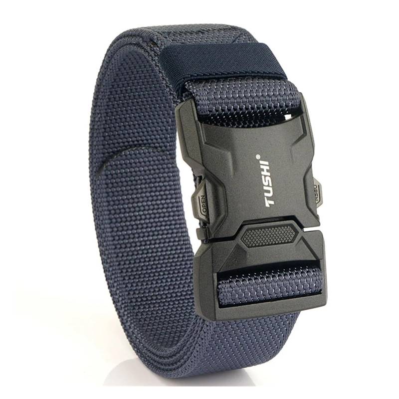 Ratschengurte, Aluminiumlegierung Schnellverschluss Steckbare Schnalle Elastische Gürtel Langlebiger Taktischer Gürtel Cowboy Outdoor Gürtel(Not E-Blue) von EBAYTV
