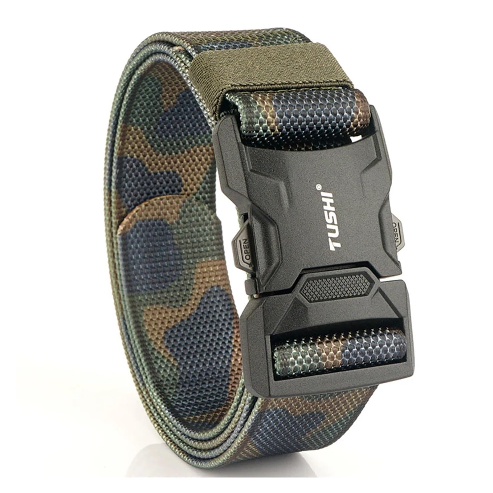 Ratschengurte, Aluminiumlegierung Schnellverschluss Steckbare Schnalle Elastische Gürtel Langlebiger Taktischer Gürtel Cowboy Outdoor Gürtel(Not E-Classic CAMO) von EBAYTV