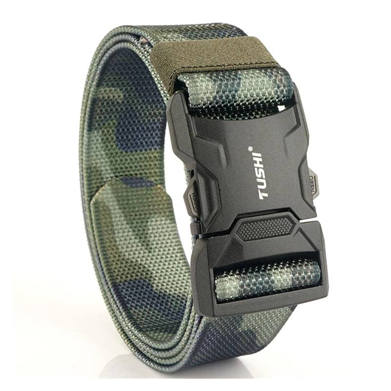 Ratschengurte, Aluminiumlegierung Schnellverschluss Steckbare Schnalle Elastische Gürtel Langlebiger Taktischer Gürtel Cowboy Outdoor Gürtel(Not E-Green CAMO) von EBAYTV