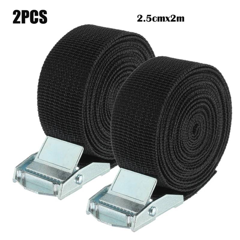 Ratschengurte, Auto-Spannseil, Gepäck-Festgurt, Fracht-Dachträger, Zurrgurte, Ratschen-Bindegurt mit Schnalle, Verstauen, Aufräumen, Ratschengurt(Black 2m 2pcs) von EBAYTV
