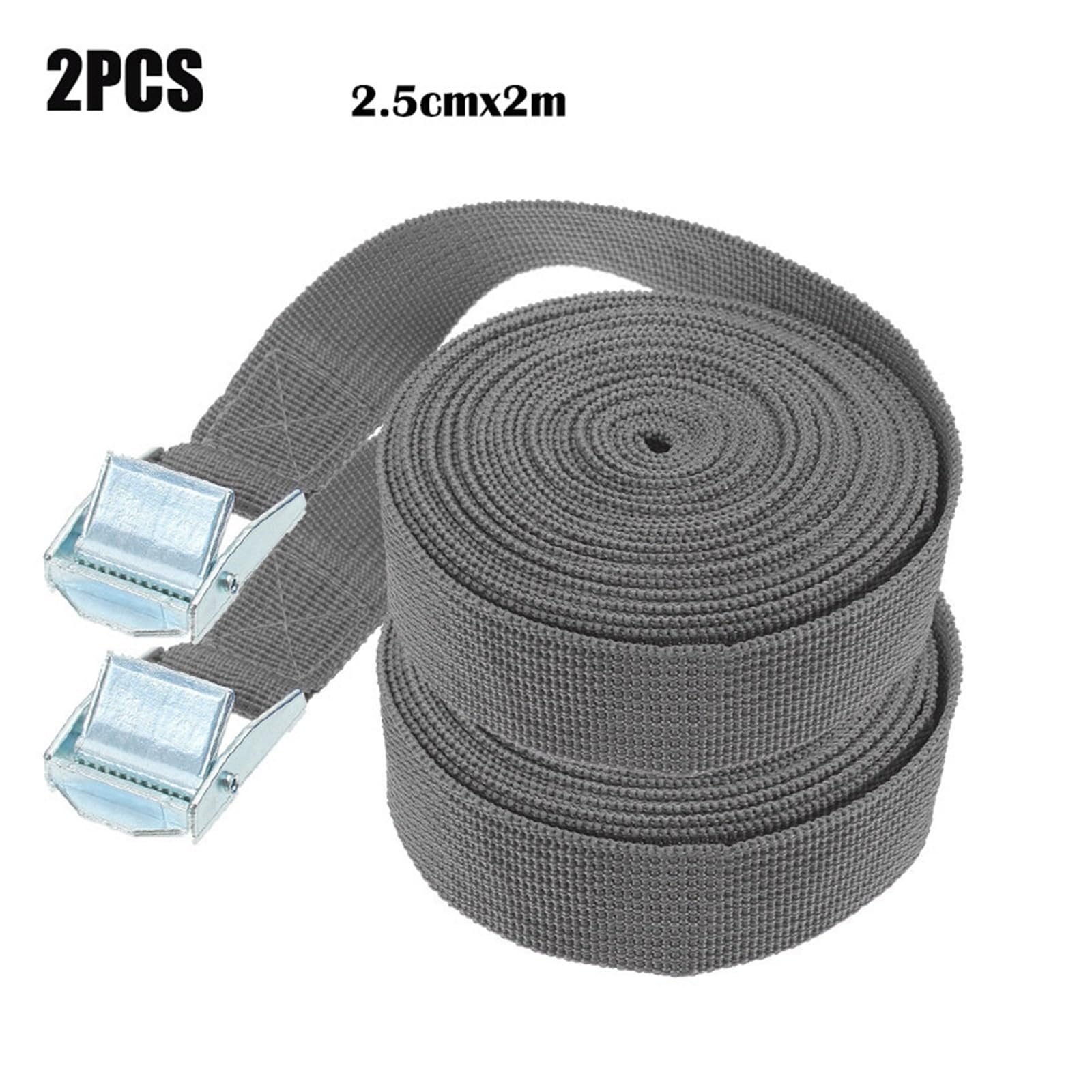 Ratschengurte, Auto-Spannseil, Gepäck-Festgurt, Fracht-Dachträger, Zurrgurte, Ratschen-Bindegurt mit Schnalle, Verstauen, Aufräumen, Ratschengurt(Grey 2m 2pcs) von EBAYTV
